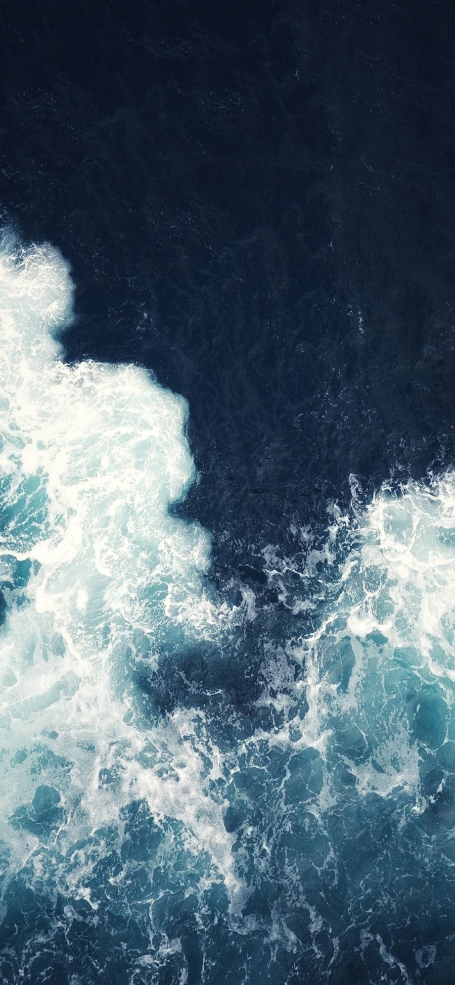 [2436×1125]海浪 大海 蓝色 海水 海洋 苹果手机壁纸图片