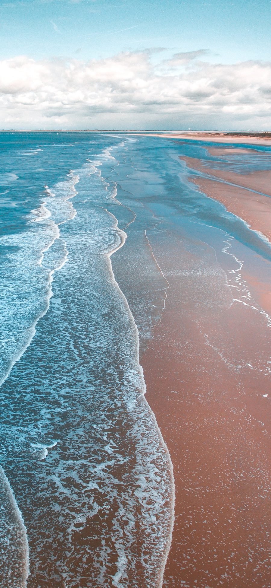 [2436×1125]海浪 沙滩 大海 海水 苹果手机壁纸图片