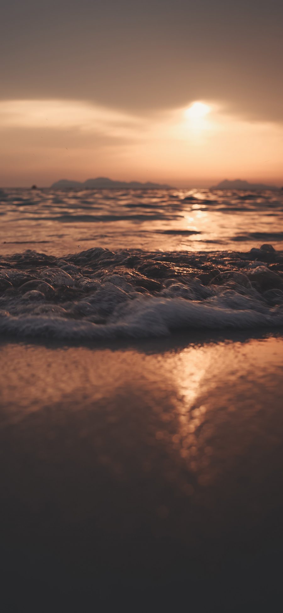 [2436×1125]海浪 沙滩 太阳 阳光 苹果手机壁纸图片