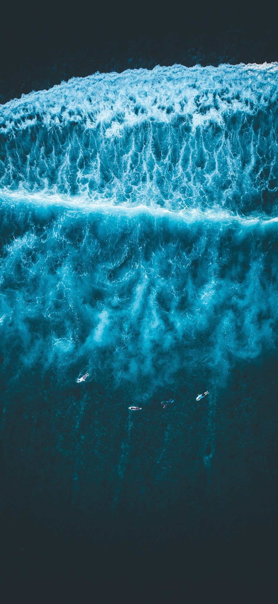 [2436×1125]海浪 蓝色 大海 海岸 苹果手机壁纸图片