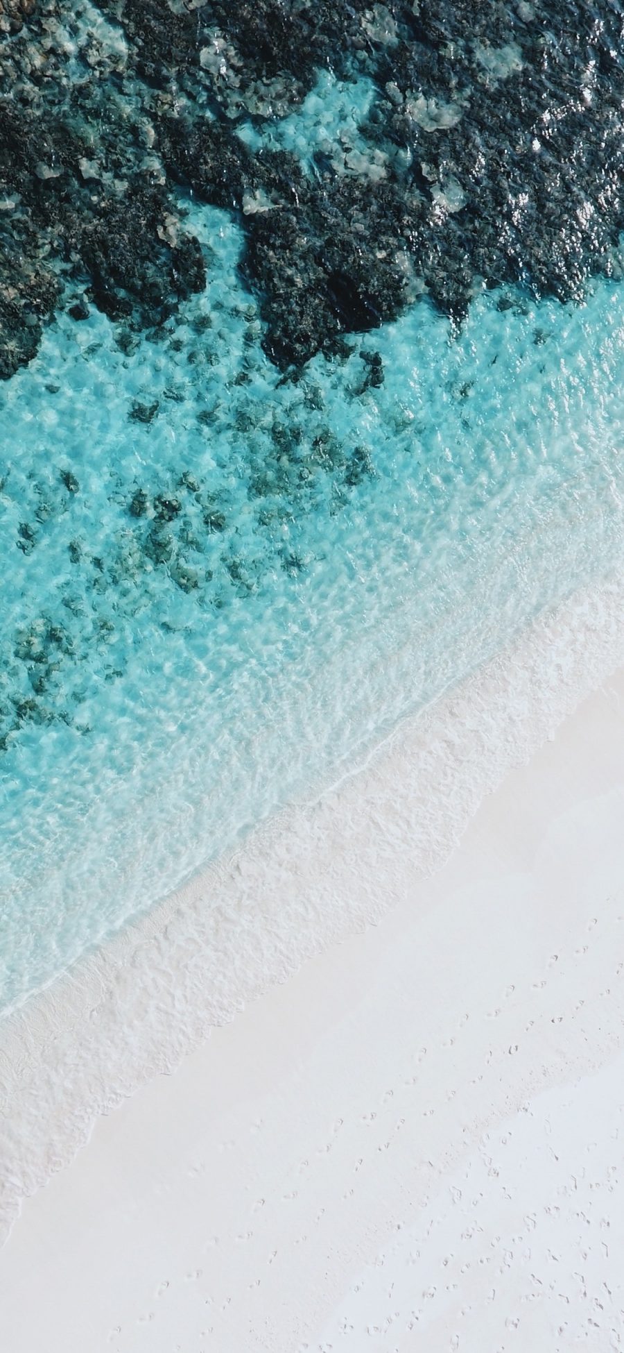 [2436×1125]海滩 大海 海浪 沙滩 苹果手机壁纸图片