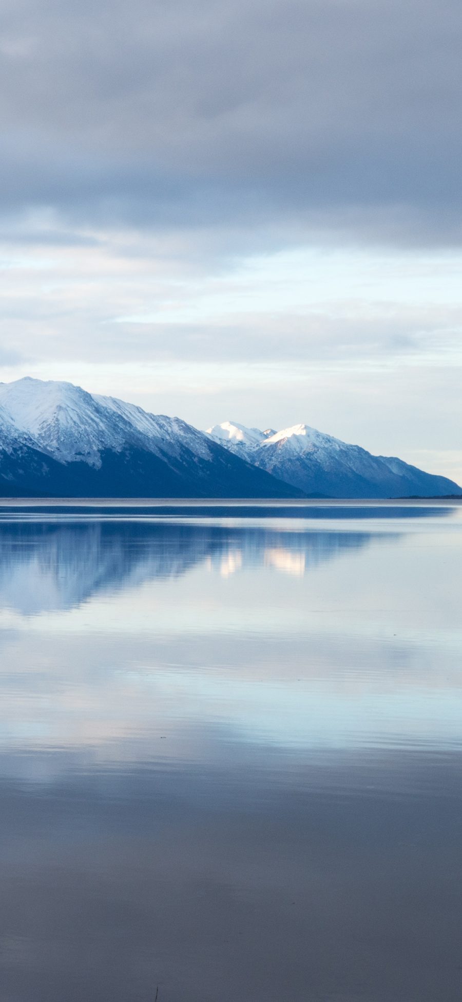 [2436×1125]湖水 倒影 雪山 大自然 对称 苹果手机壁纸图片