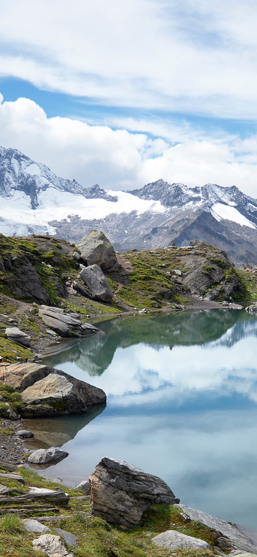 [2436×1125]湖水 唯美 高山 高原 苹果手机壁纸图片