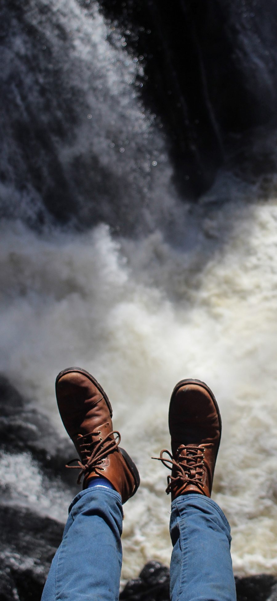 [2436×1125]瀑布 壮观 流水 大自然 苹果手机壁纸图片