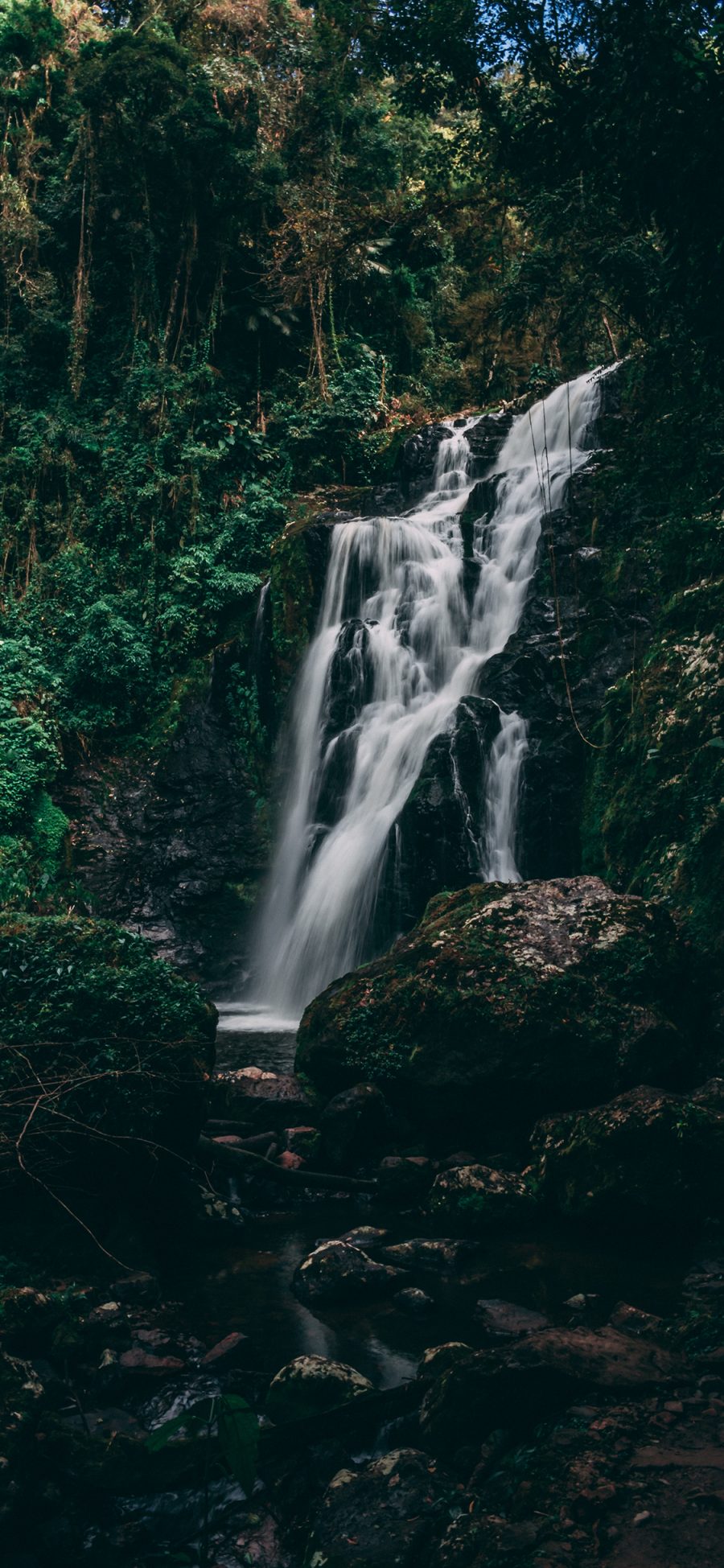 [2436×1125]瀑布 山水 风景 大自然 苹果手机壁纸图片