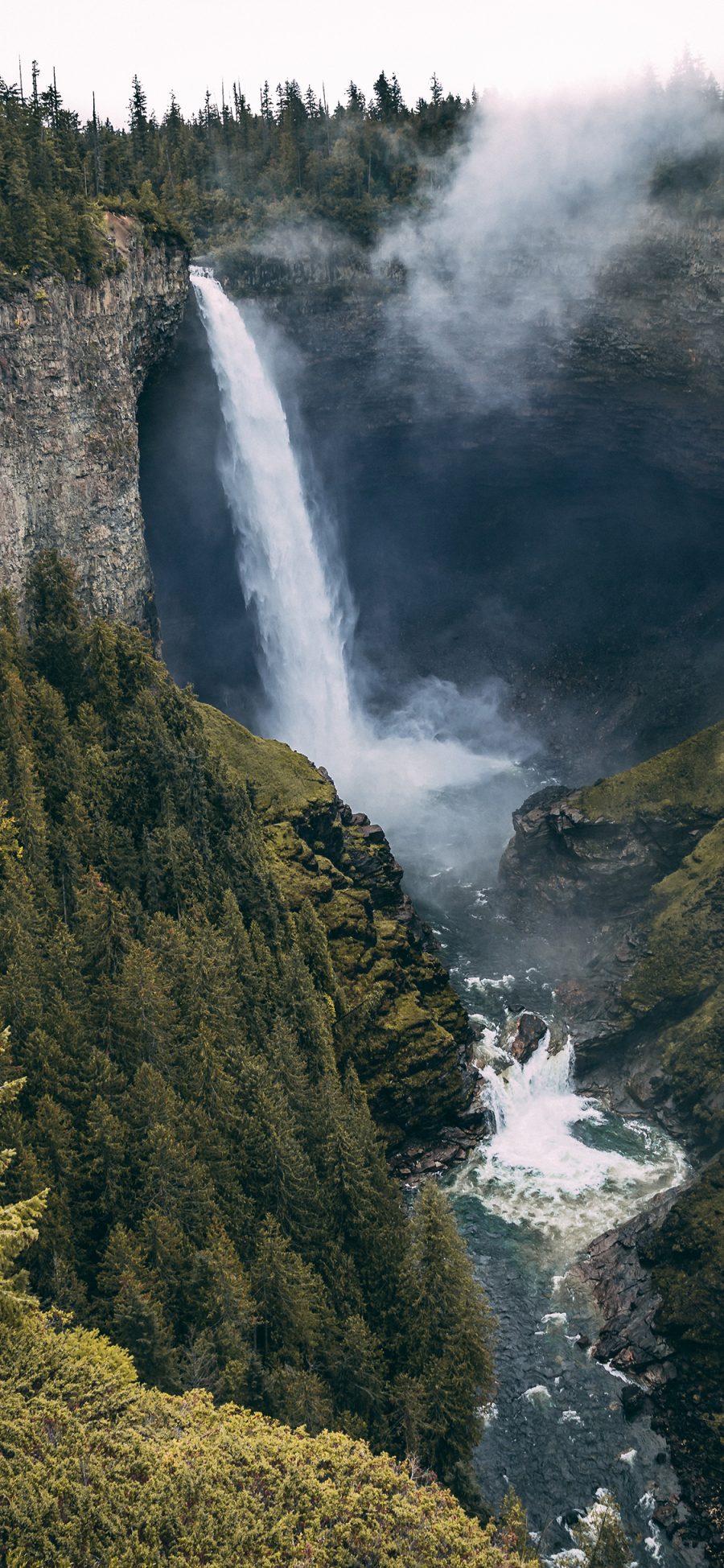 [2436×1125]瀑布 流水 山水 野外 苹果手机壁纸图片