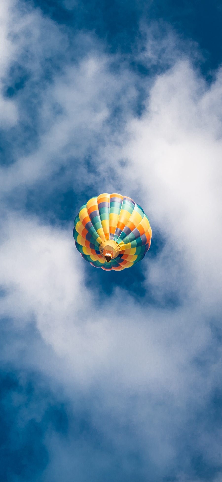 [2436×1125]热气球 飞行 天空 蓝天白云 苹果手机壁纸图片