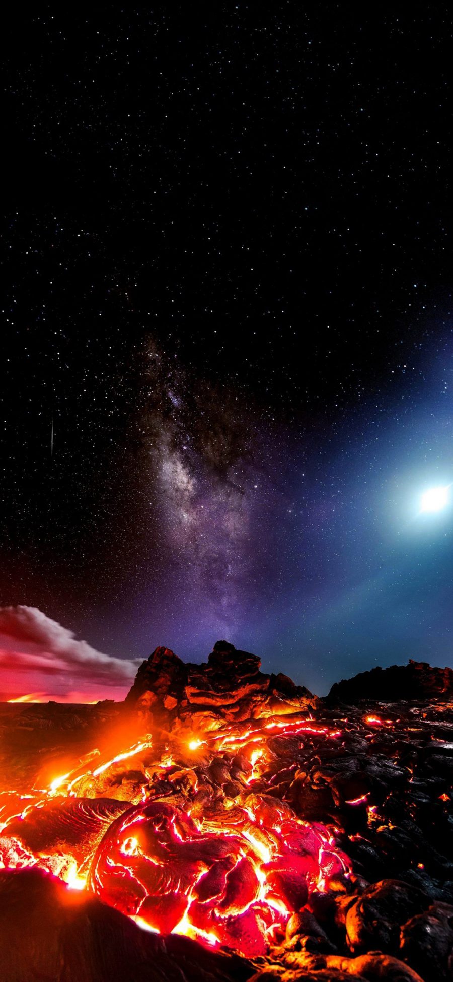 [2436×1125]熔浆 星空 大自然 地理 地质 苹果手机壁纸图片