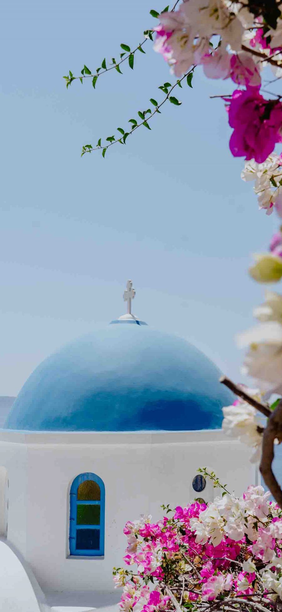 [2436×1125]爱琴海 圣托里尼 旅游胜地 浪漫 苹果手机壁纸图片