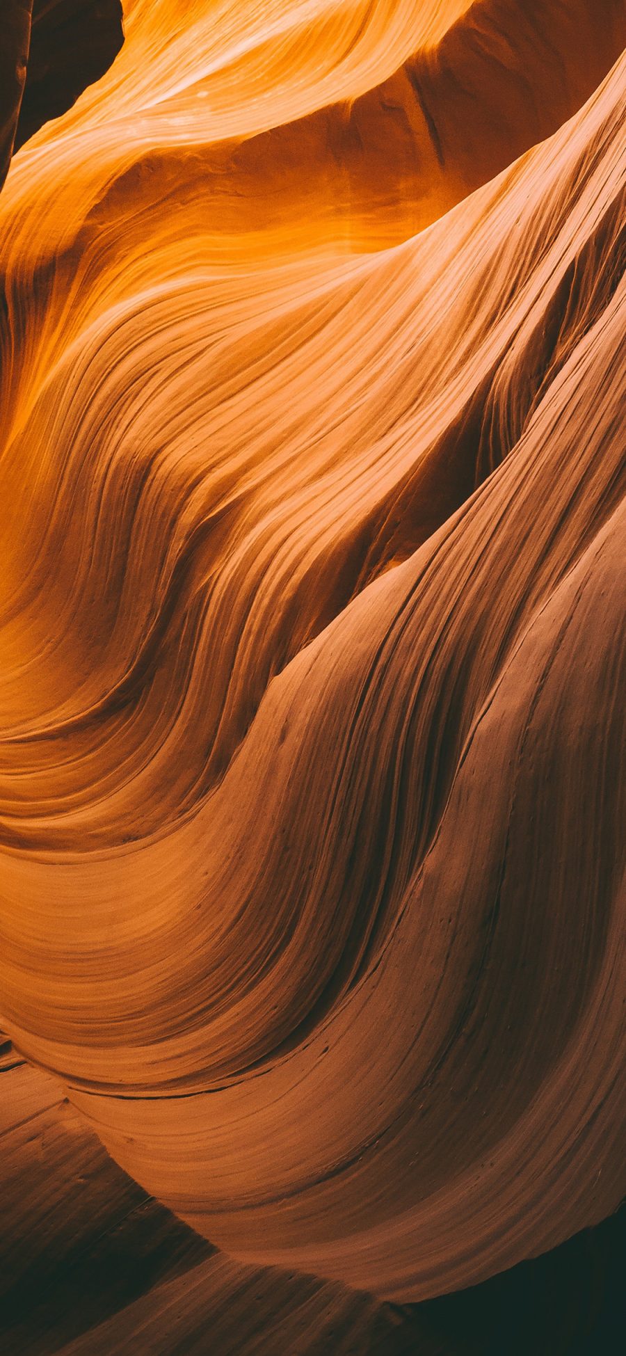[2436×1125]砂石 峡谷 光 影子 美国 亚利桑那 羚羊峡谷 自然 地貌 苹果手机壁纸图片