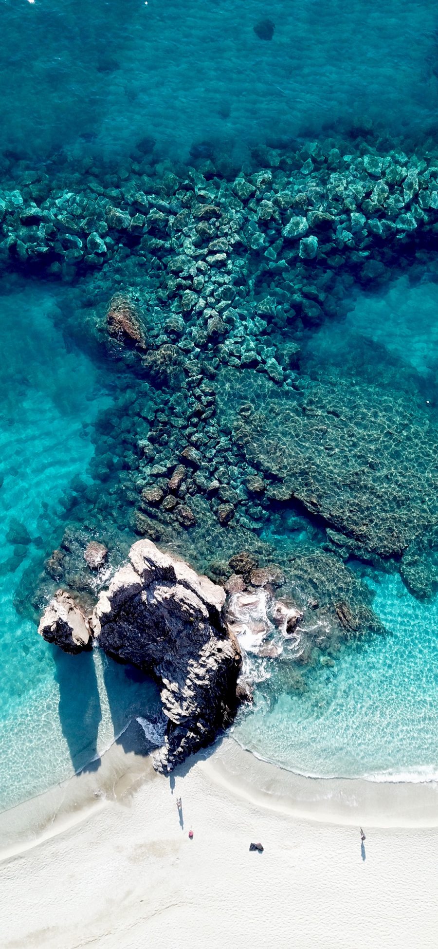 [2436×1125]礁石 海岸 海边 海水 苹果手机壁纸图片