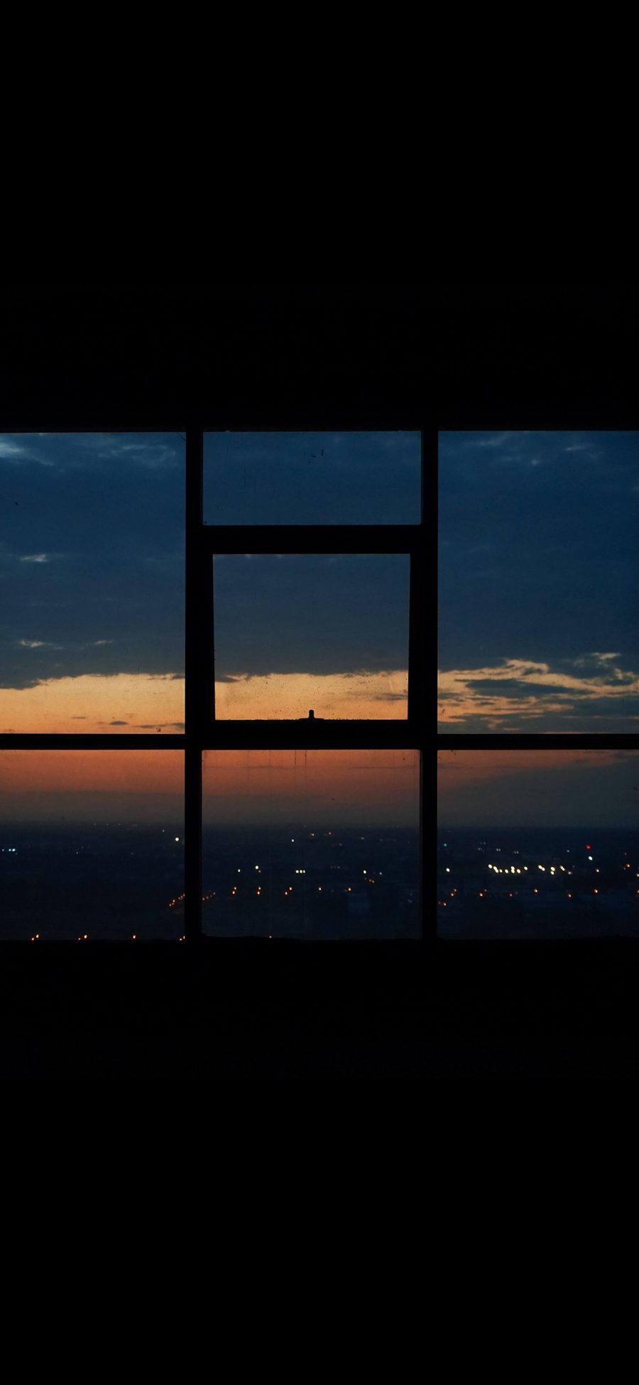[2436×1125]窗户 凌晨 美景 宁静 苹果手机壁纸图片