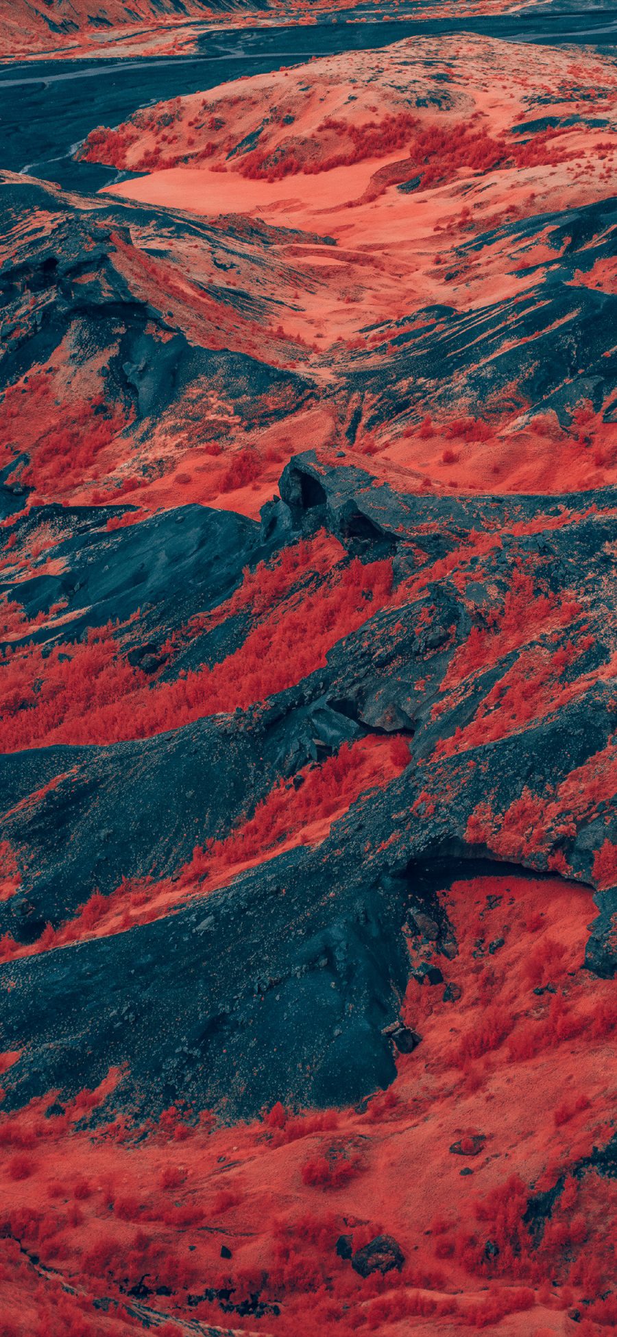 [2436×1125]红色 冰岛 地理 大自然 苹果手机壁纸图片