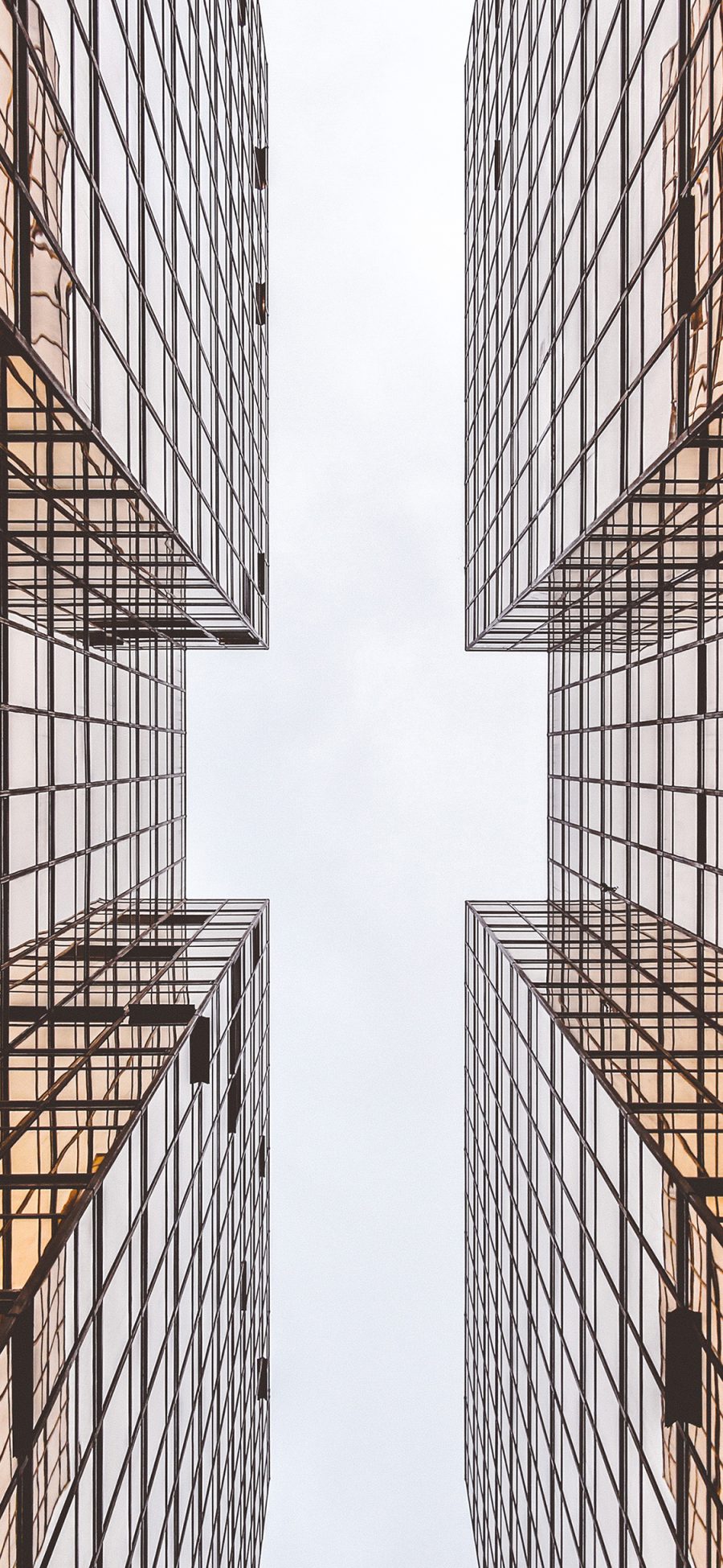 [2436×1125]结构 摩天楼 城市 建设 现代 天空 外墙 玻璃 苹果手机壁纸图片