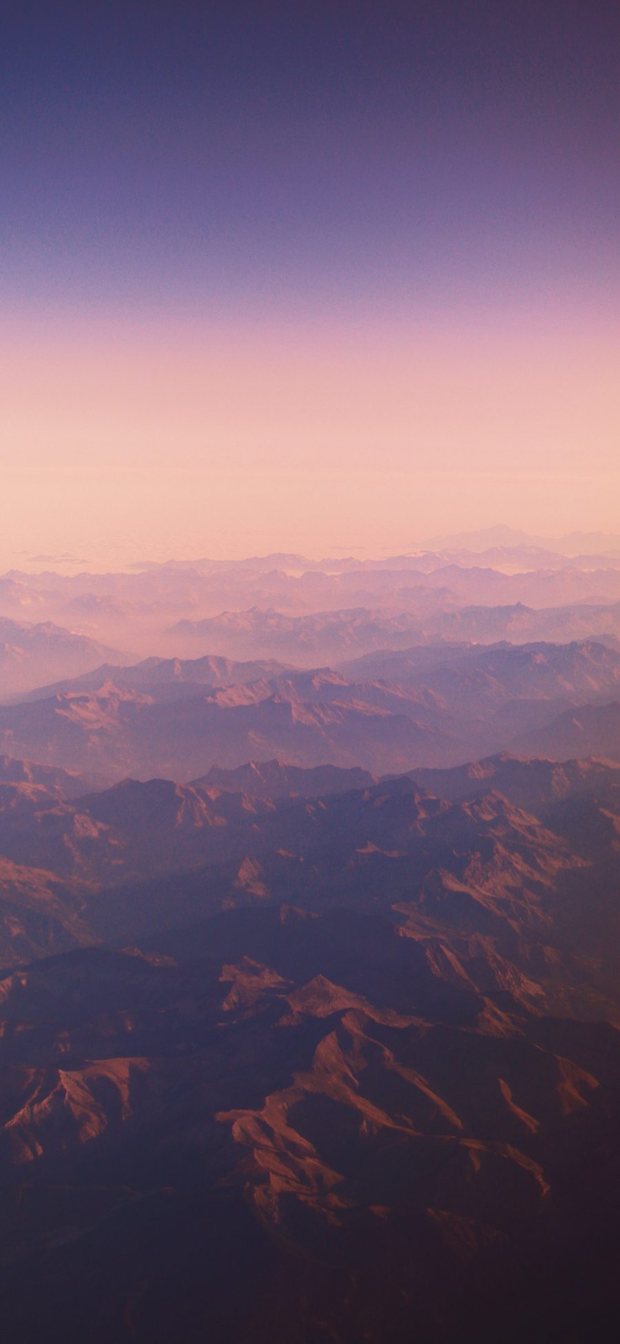 [2436×1125]群山 延绵不绝 渐变 天空 苹果手机壁纸图片