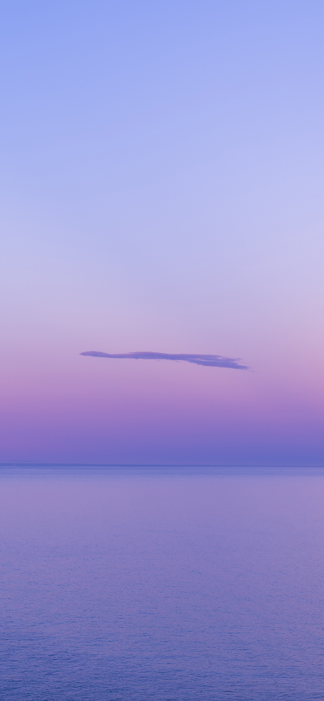 [2436×1125]自然 云空 紫色渐变 大海 分界 朦胧 梦幻 苹果手机壁纸图片