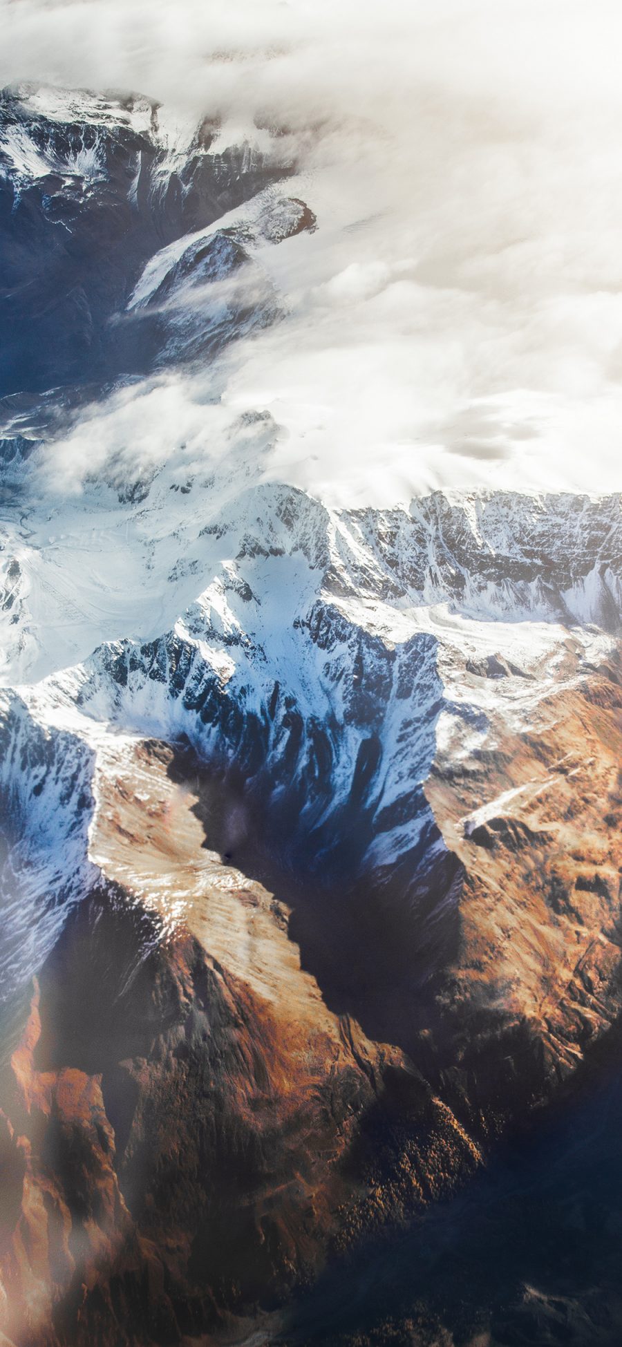 [2436×1125]自然 山峰 白雪覆盖 壮观 苹果手机壁纸图片