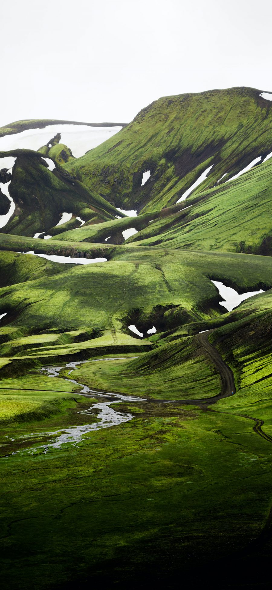 [2436×1125]自然 山峰 草坪 绿意 苹果手机壁纸图片