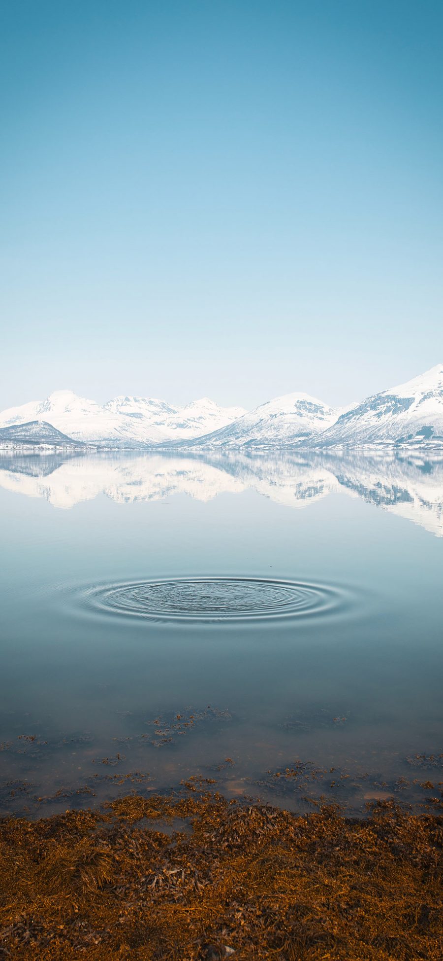[2436×1125]自然 雪山 湖泊 壮观 美景 苹果手机壁纸图片