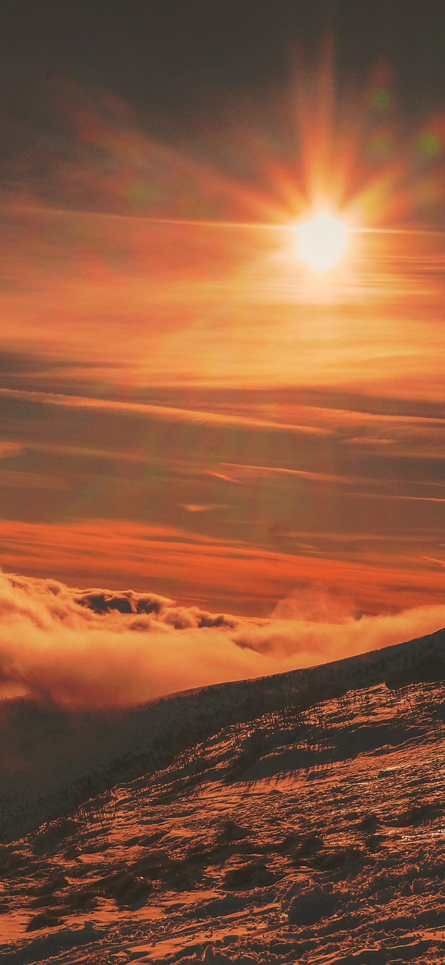 [2436×1125]自然美景 云层 日出 阳光 苹果手机壁纸图片