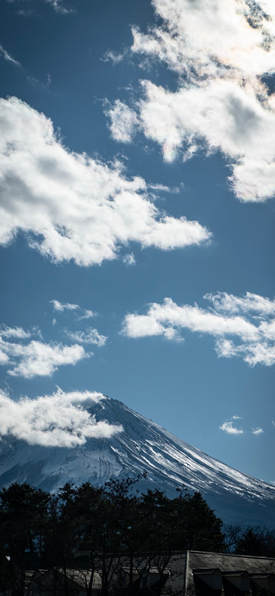 [2436×1125]蓝天 高山 白云 远眺 苹果手机壁纸图片