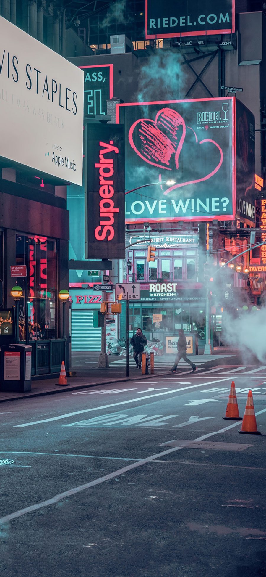 [2436×1125]街道 城市 道路 店铺 商店 欧美 苹果手机壁纸图片