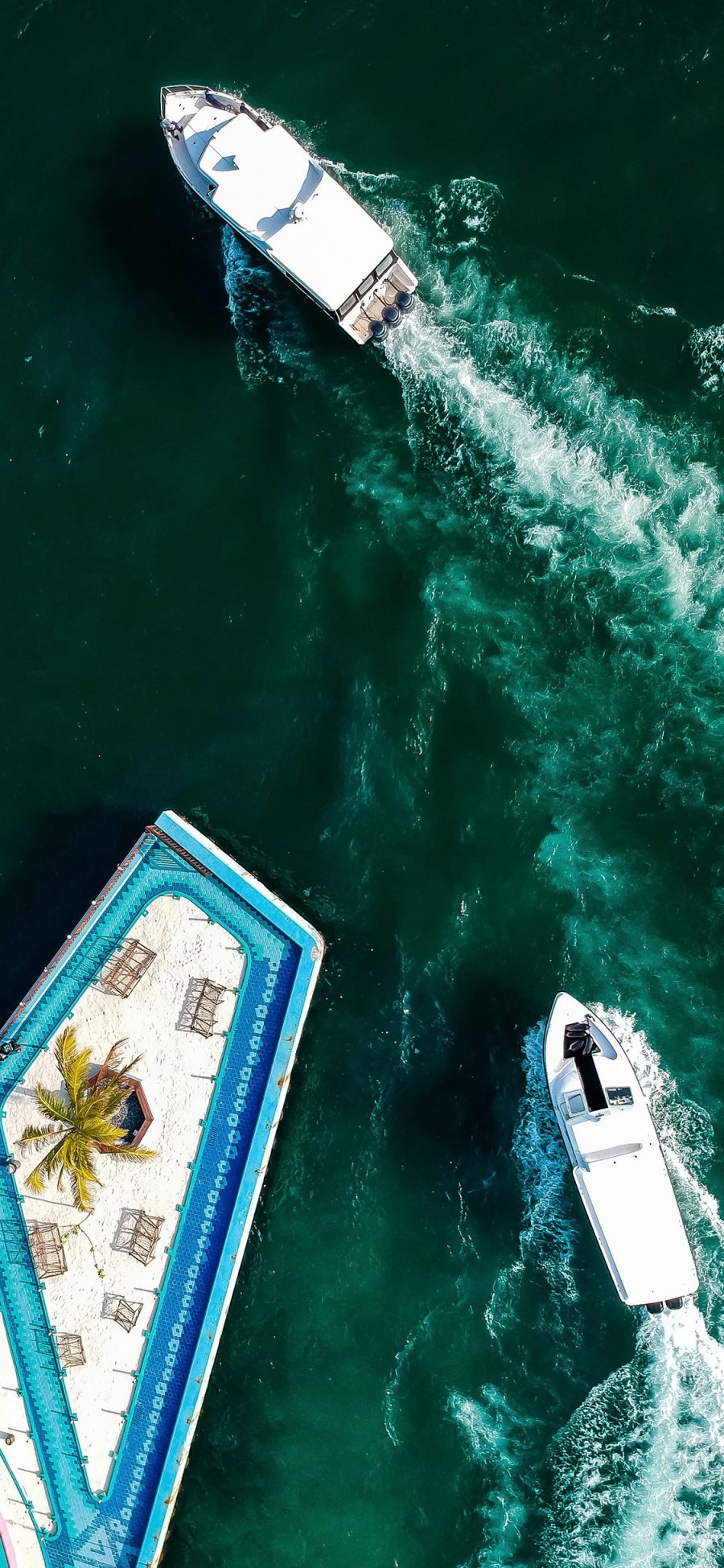 [2436×1125]轮船 码头 海水 休闲 苹果手机壁纸图片