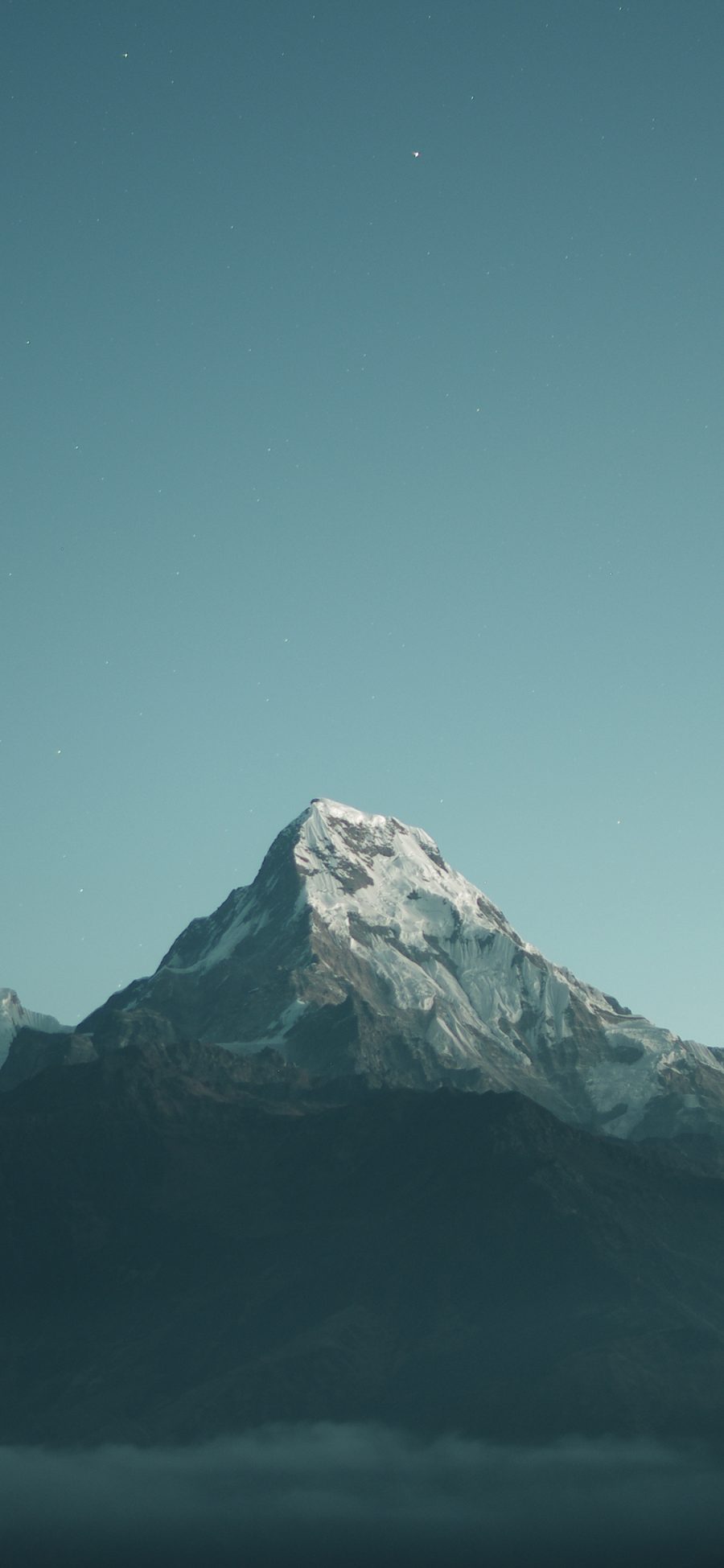 [2436×1125]雪山 大自然 蓝色 静谧 苹果手机壁纸图片