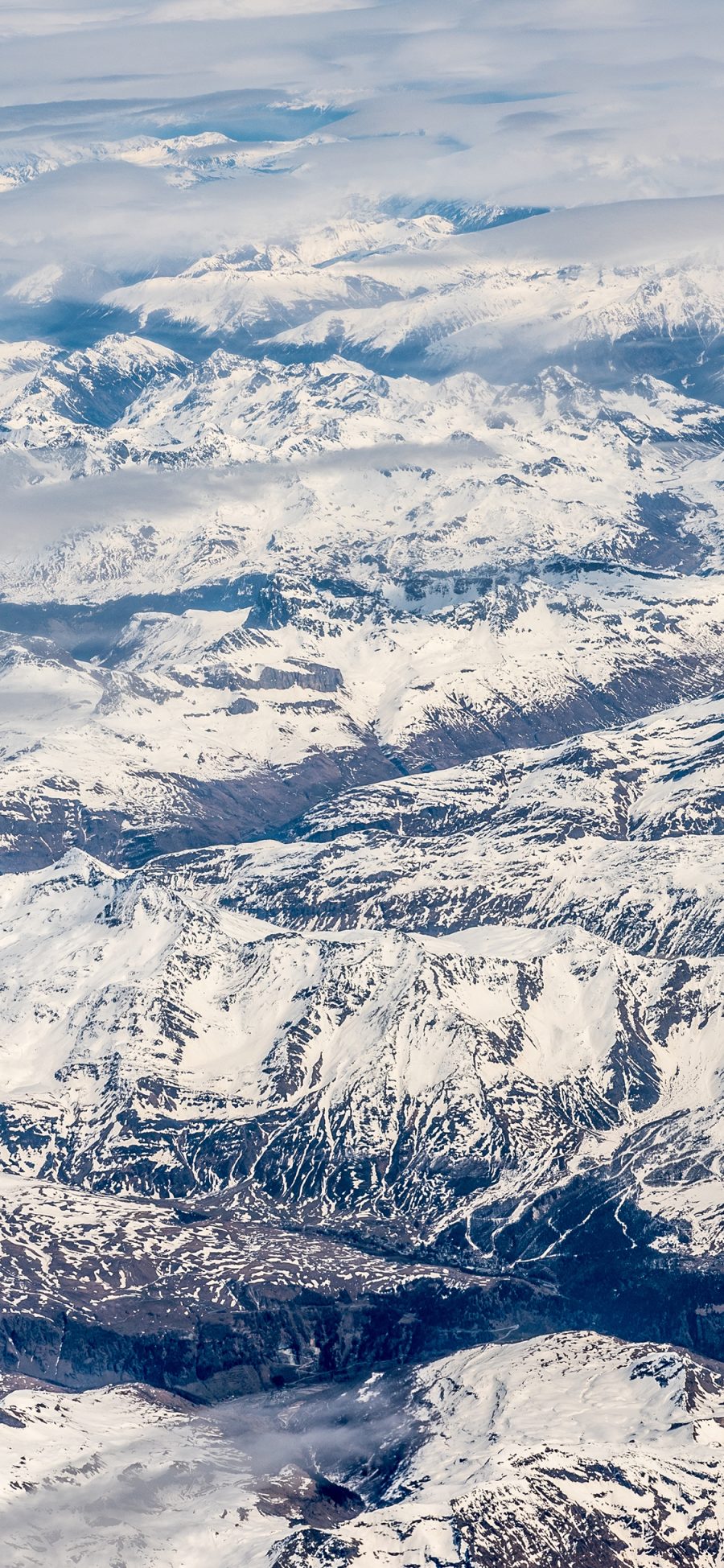 [2436×1125]雪山 航拍 山脉 雪景 苹果手机壁纸图片