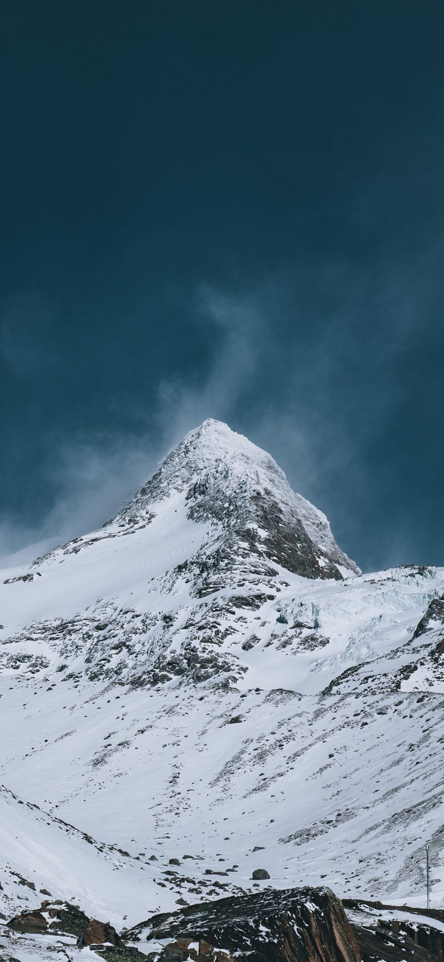 [2436×1125]雪山 雪顶 山顶 蓝天 苹果手机壁纸图片