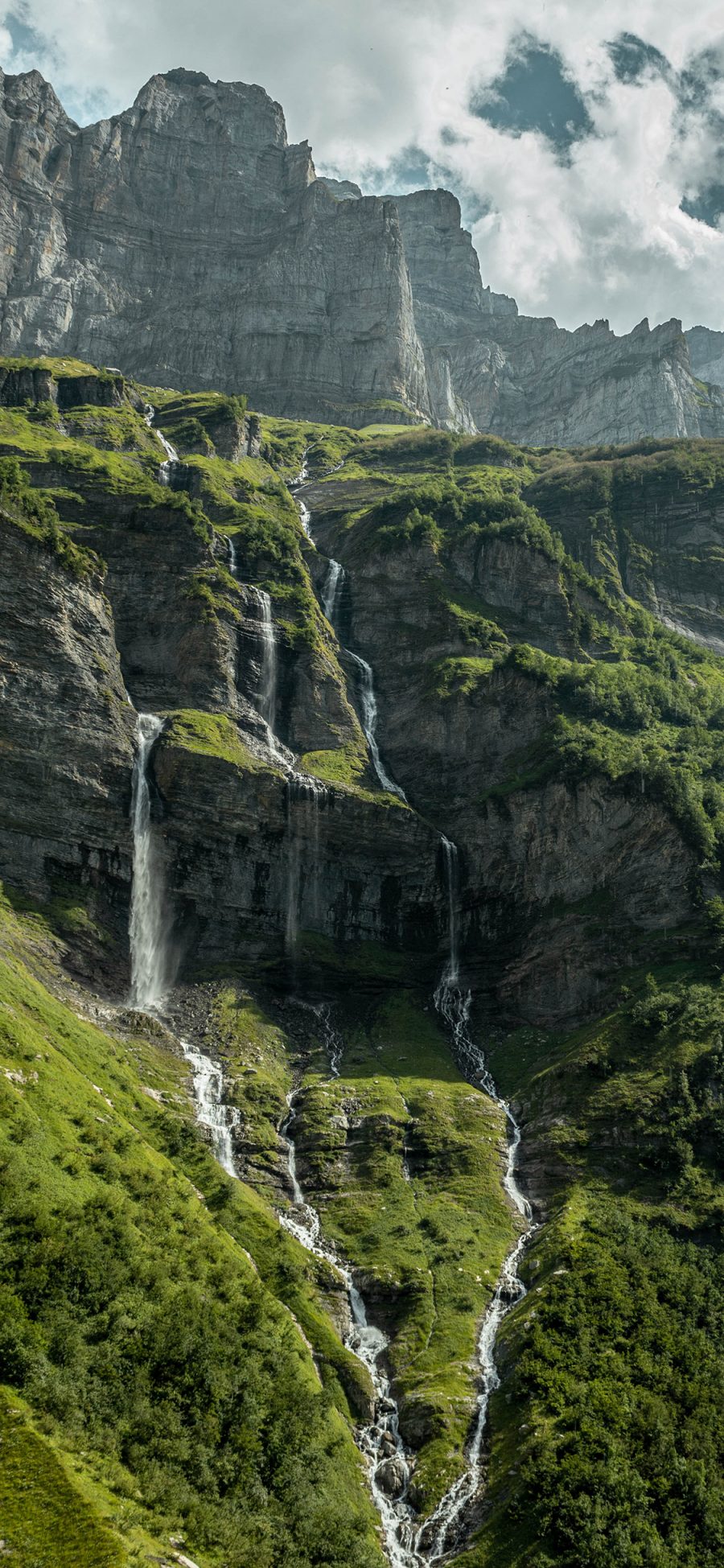 [2436×1125]高山 流水 山河 树林 苹果手机壁纸图片