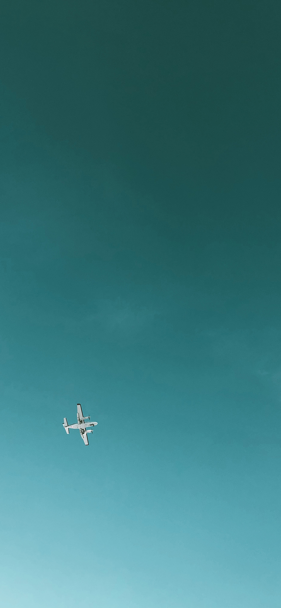 [2436×1125]高空 飞机 蓝天 航空 苹果手机壁纸图片
