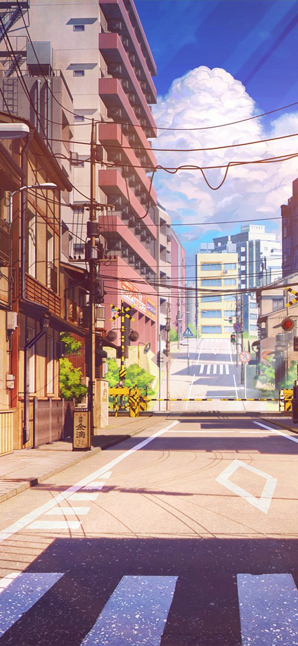 日本动漫里的街道景象个性手机壁纸