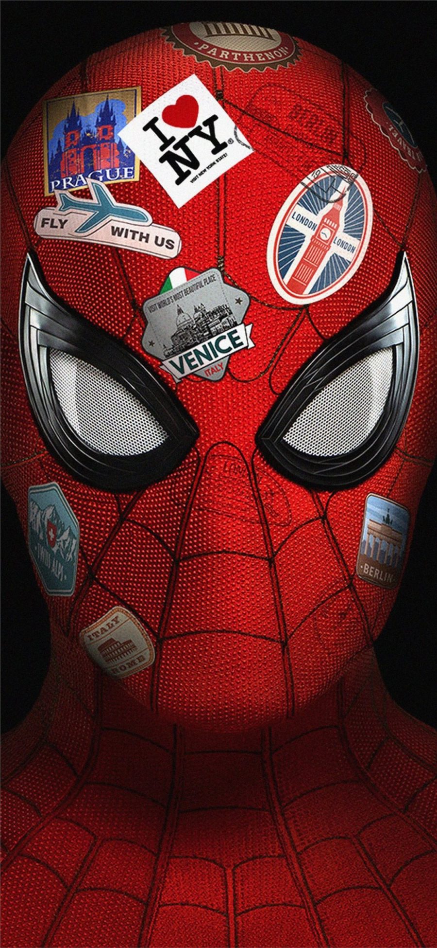 贴满标签的蜘蛛侠外套创意手机壁纸